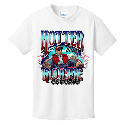 Viral Trump Hotter Than A Hoochie Coochie Trump Summer Vibes Kids T-Shirt