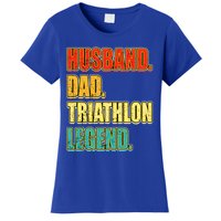 Vintage Triathlon Husband Dad Triathlete Legend FatherS Day Gift Women's T-Shirt