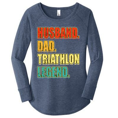 Vintage Triathlon Husband Dad Triathlete Legend FatherS Day Gift Women's Perfect Tri Tunic Long Sleeve Shirt