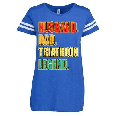 Vintage Triathlon Husband Dad Triathlete Legend FatherS Day Gift Enza Ladies Jersey Football T-Shirt