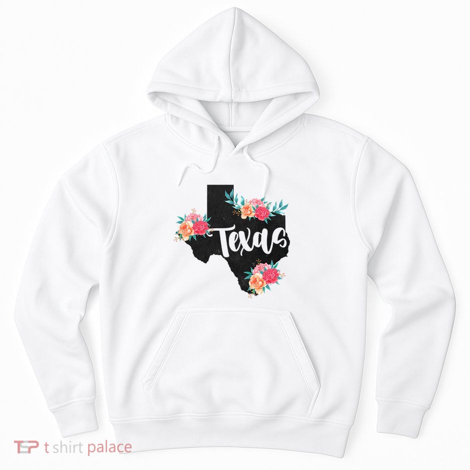Vintage Texas Home State Map Pride Flowers Retro Rodeo Hoodie