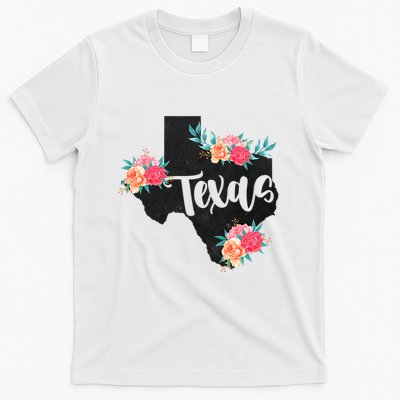 Vintage Texas Home State Map Pride Flowers Retro Rodeo T-Shirt