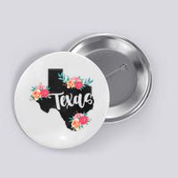 Vintage Texas Home State Map Pride Flowers Retro Rodeo Button