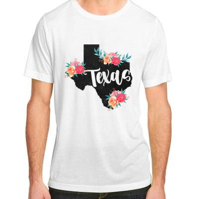 Vintage Texas Home State Map Pride Flowers Retro Rodeo Adult ChromaSoft Performance T-Shirt