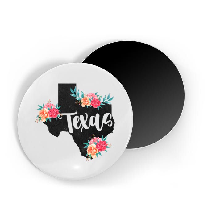 Vintage Texas Home State Map Pride Flowers Retro Rodeo Magnet