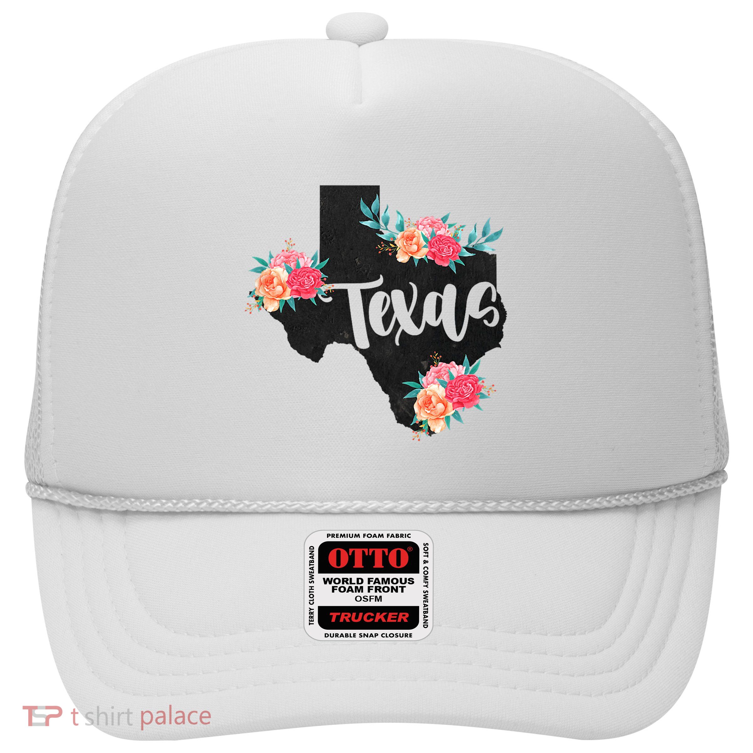 Vintage Texas Home State Map Pride Flowers Retro Rodeo Trucker Hat