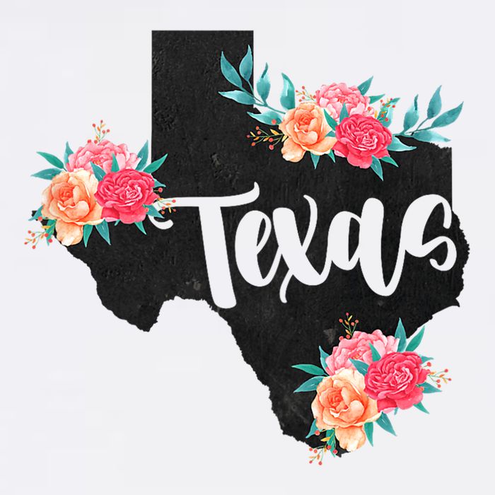 Vintage Texas Home State Map Pride Flowers Retro Rodeo Womens T-Shirt