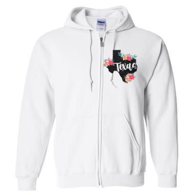 Vintage Texas Home State Map Pride Flowers Retro Rodeo Full Zip Hoodie