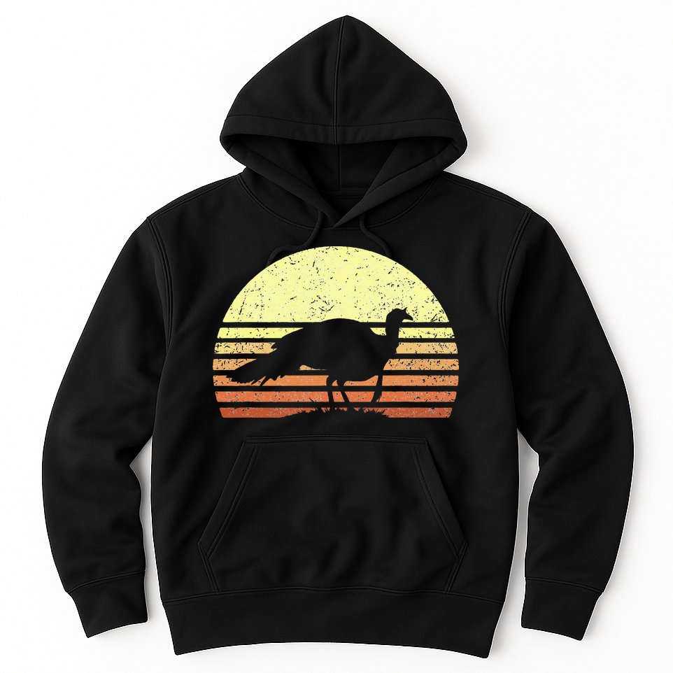Vintage Turkey Hunting Sunset Thanksgiving Hunters Hoodie