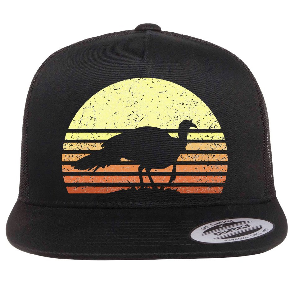 Vintage Turkey Hunting Sunset Thanksgiving Hunters Flat Bill Trucker Hat