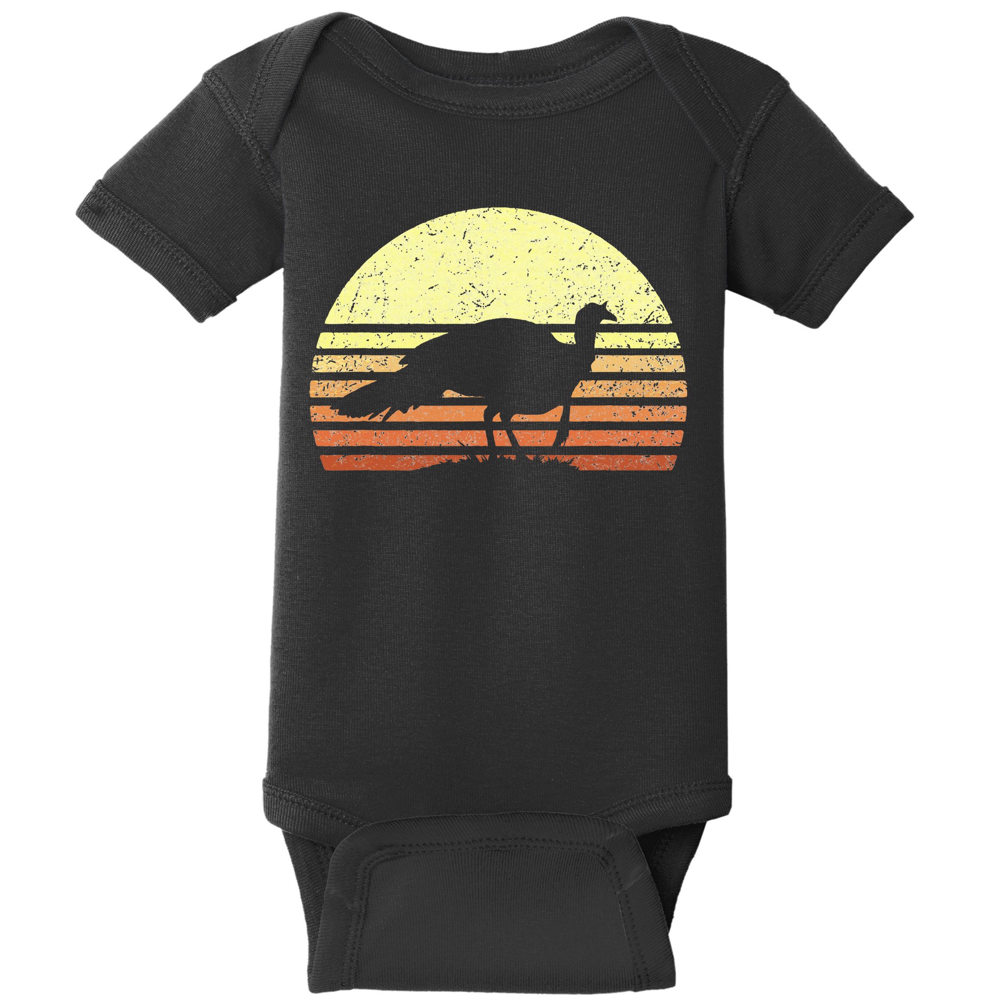 Vintage Turkey Hunting Sunset Thanksgiving Hunters Baby Bodysuit