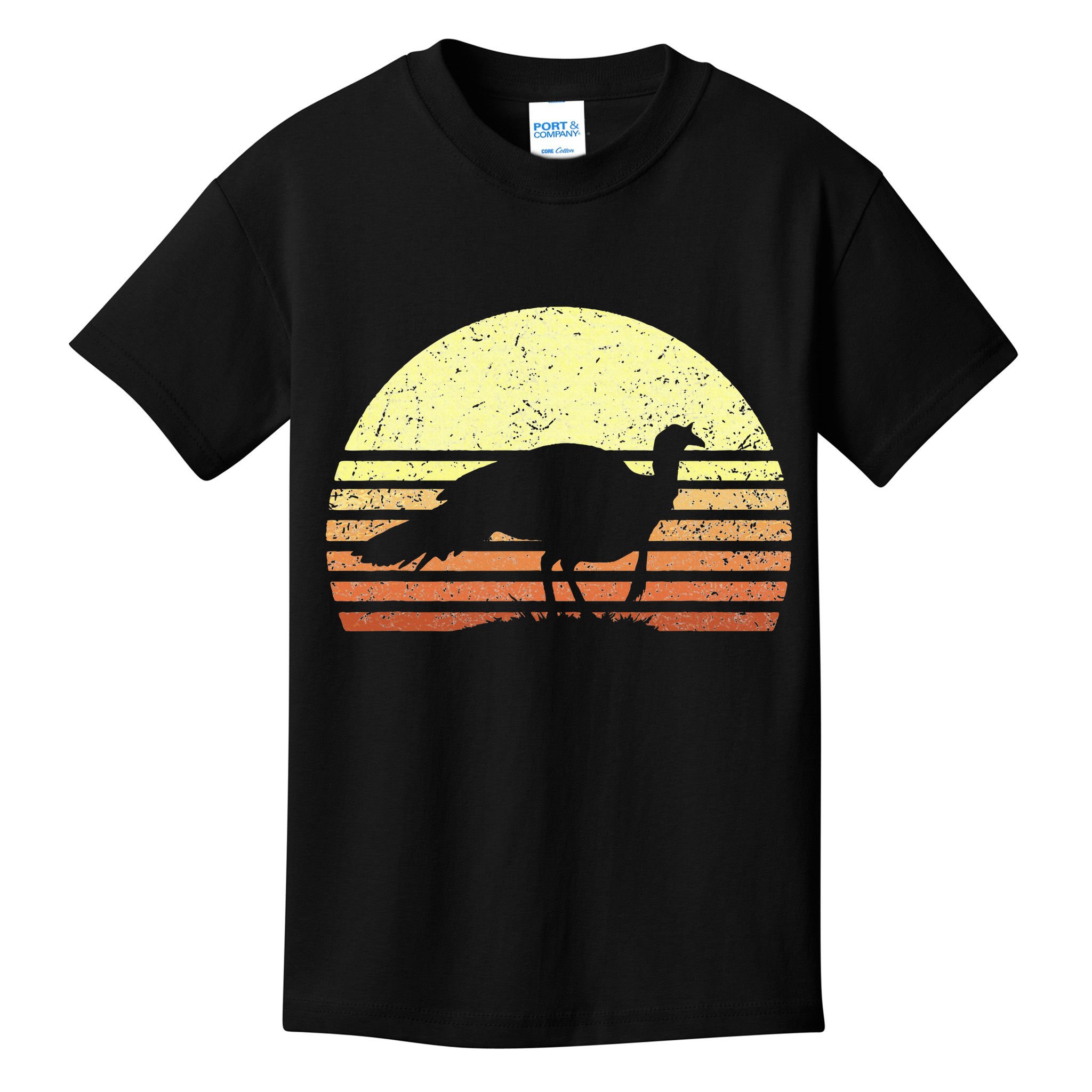 Vintage Turkey Hunting Sunset Thanksgiving Hunters Kids T-Shirt