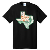 Vintage Texas Home State Map Pride Cactus Texan Retro Rodeo Tall T-Shirt