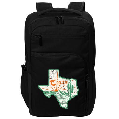 Vintage Texas Home State Map Pride Cactus Texan Retro Rodeo Impact Tech Backpack