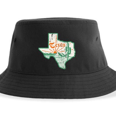 Vintage Texas Home State Map Pride Cactus Texan Retro Rodeo Sustainable Bucket Hat