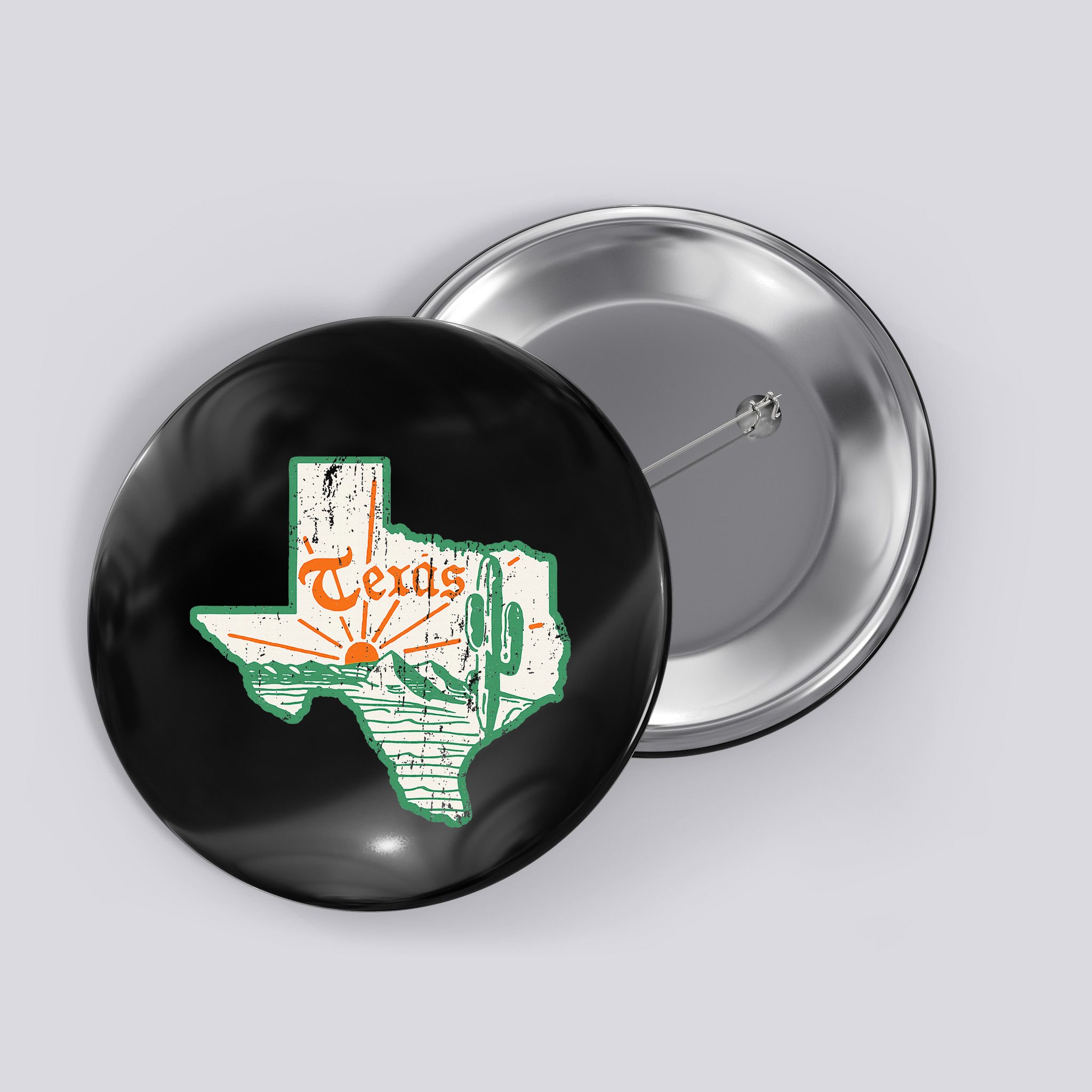 Vintage Texas Home State Map Pride Cactus Texan Retro Rodeo Button