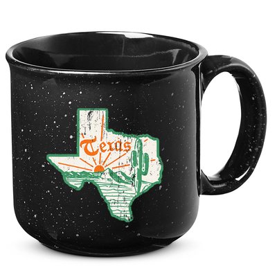 Vintage Texas Home State Map Pride Cactus Texan Retro Rodeo 15oz Campfire Ceramic Mug