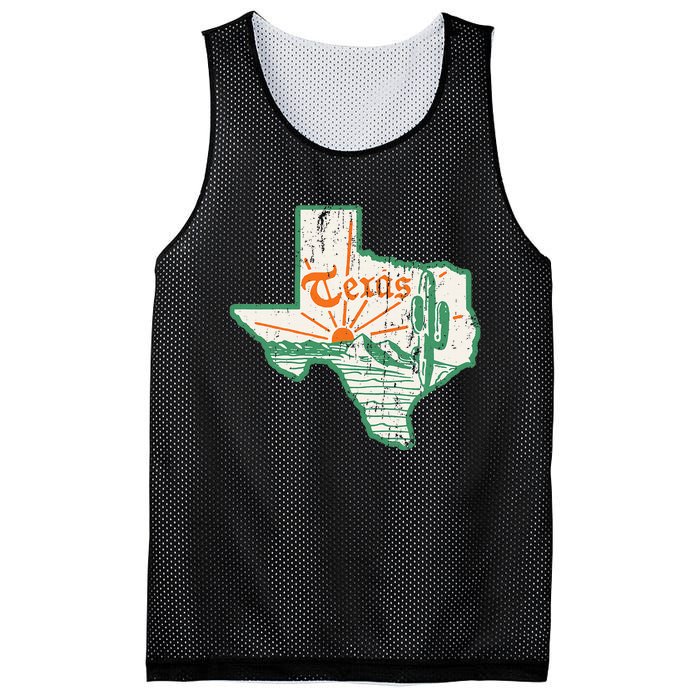 Vintage Texas Home State Map Pride Cactus Texan Retro Rodeo Mesh Reversible Basketball Jersey Tank