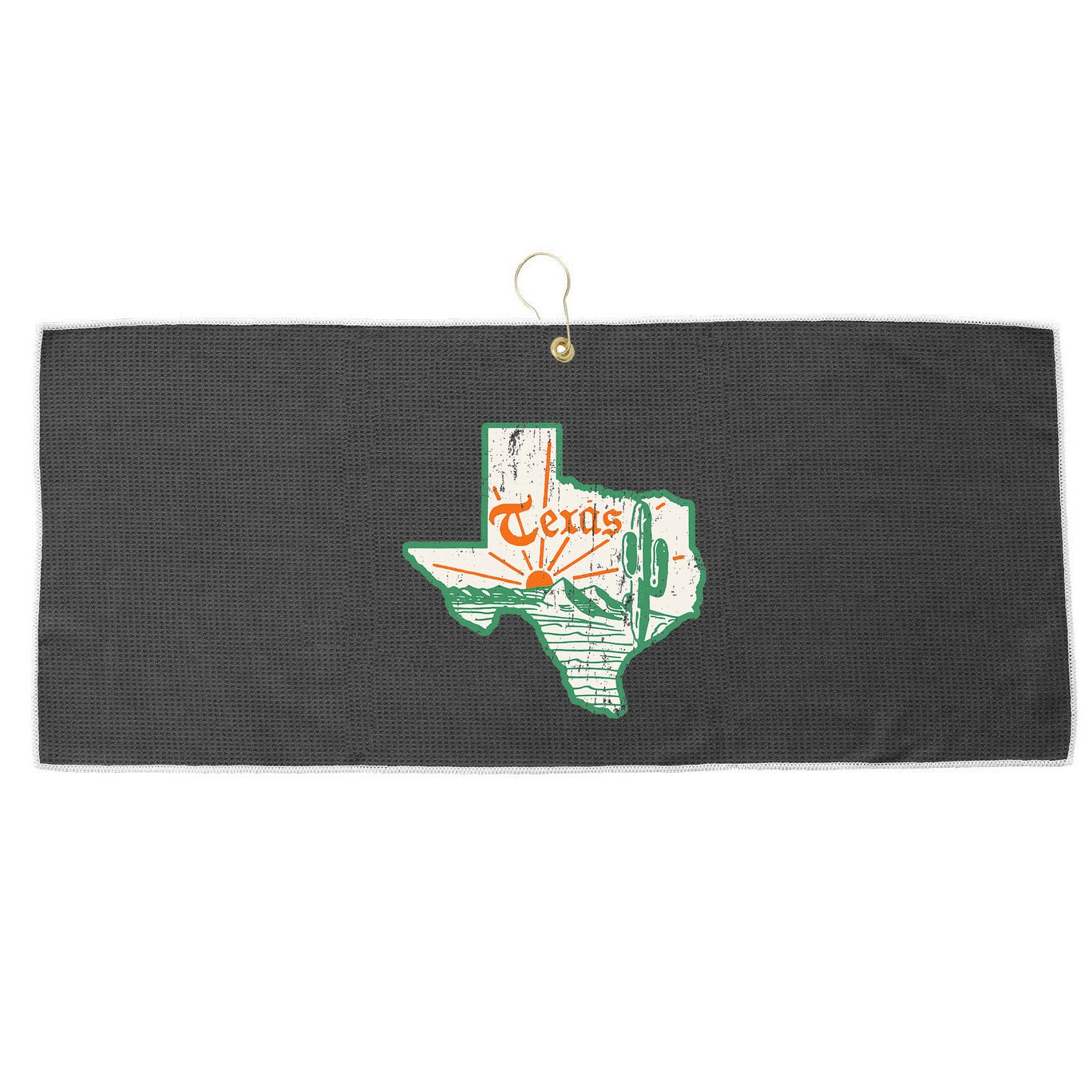 Vintage Texas Home State Map Pride Cactus Texan Retro Rodeo Large Microfiber Waffle Golf Towel