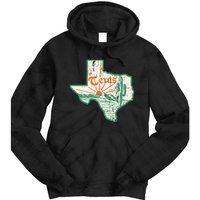 Vintage Texas Home State Map Pride Cactus Texan Retro Rodeo Tie Dye Hoodie