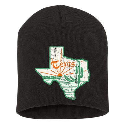 Vintage Texas Home State Map Pride Cactus Texan Retro Rodeo Short Acrylic Beanie