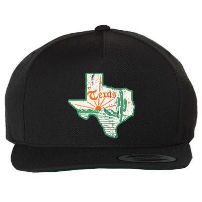 Vintage Texas Home State Map Pride Cactus Texan Retro Rodeo Wool Snapback Cap