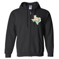 Vintage Texas Home State Map Pride Cactus Texan Retro Rodeo Full Zip Hoodie