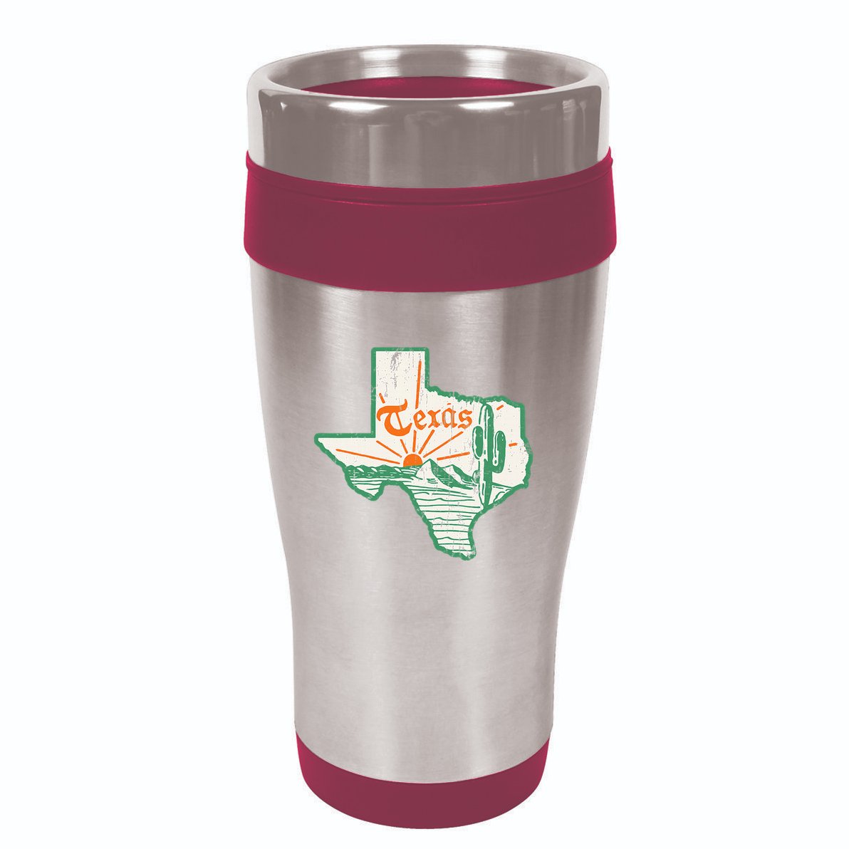 Vintage Texas Home State Map Pride Cactus Texan Retro Rodeo 16oz Travel Tumbler