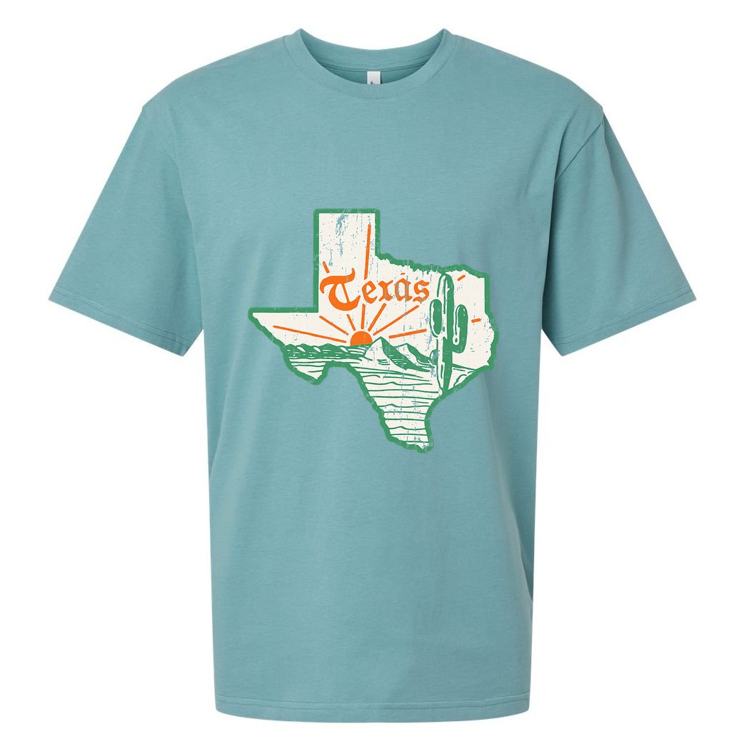 Vintage Texas Home State Map Pride Cactus Texan Retro Rodeo Sueded Cloud Jersey T-Shirt
