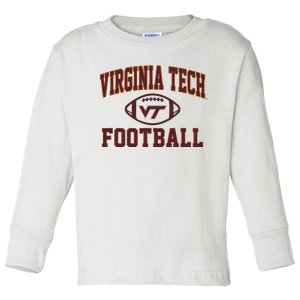 V.I.R.G.I.N.I.A Tech Hokies Arch Football White Toddler Long Sleeve Shirt