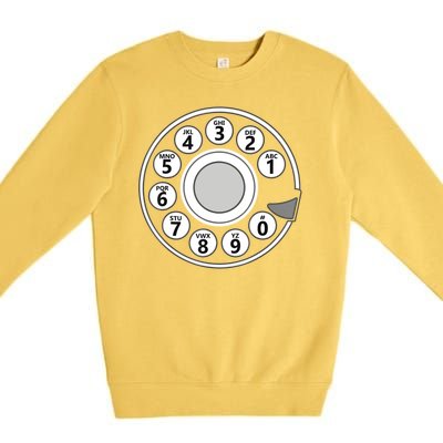 Vintage Telephone Halloween Costume Retro Rotary Phone Dial Premium Crewneck Sweatshirt