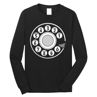 Vintage Telephone Halloween Costume Retro Rotary Phone Dial Long Sleeve Shirt