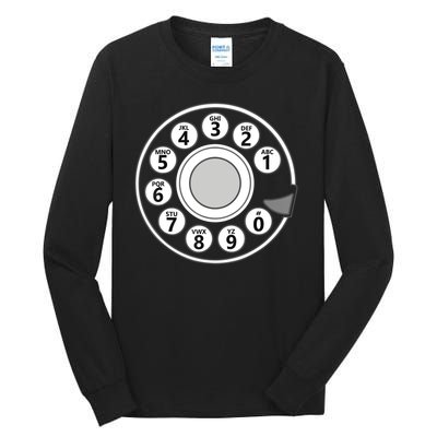 Vintage Telephone Halloween Costume Retro Rotary Phone Dial Tall Long Sleeve T-Shirt