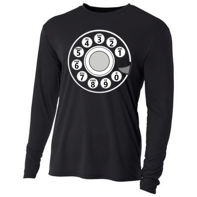 Vintage Telephone Halloween Costume Retro Rotary Phone Dial Cooling Performance Long Sleeve Crew