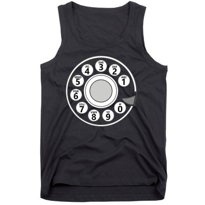 Vintage Telephone Halloween Costume Retro Rotary Phone Dial Tank Top