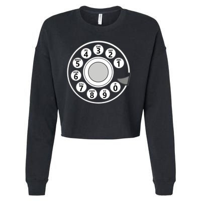 Vintage Telephone Halloween Costume Retro Rotary Phone Dial Cropped Pullover Crew