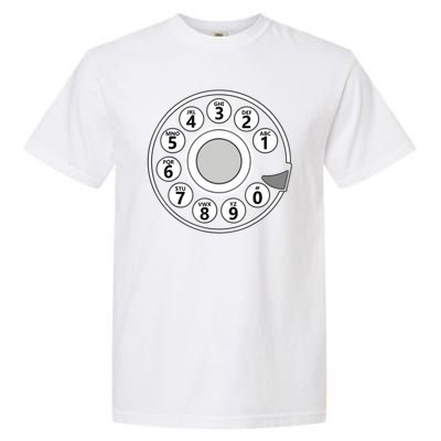 Vintage Telephone Halloween Costume Retro Rotary Phone Dial Garment-Dyed Heavyweight T-Shirt