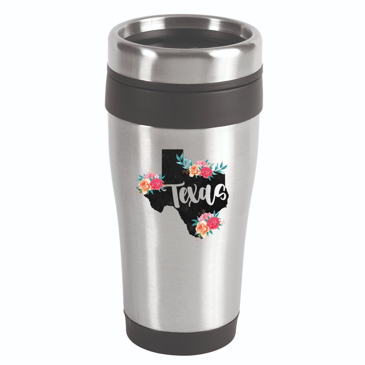 Vintage Texas Home State Map Pride Flowers Retro Rodeo 16oz Travel Tumbler