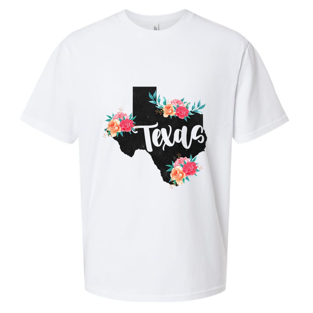 Vintage Texas Home State Map Pride Flowers Retro Rodeo Sueded Cloud Jersey T-Shirt