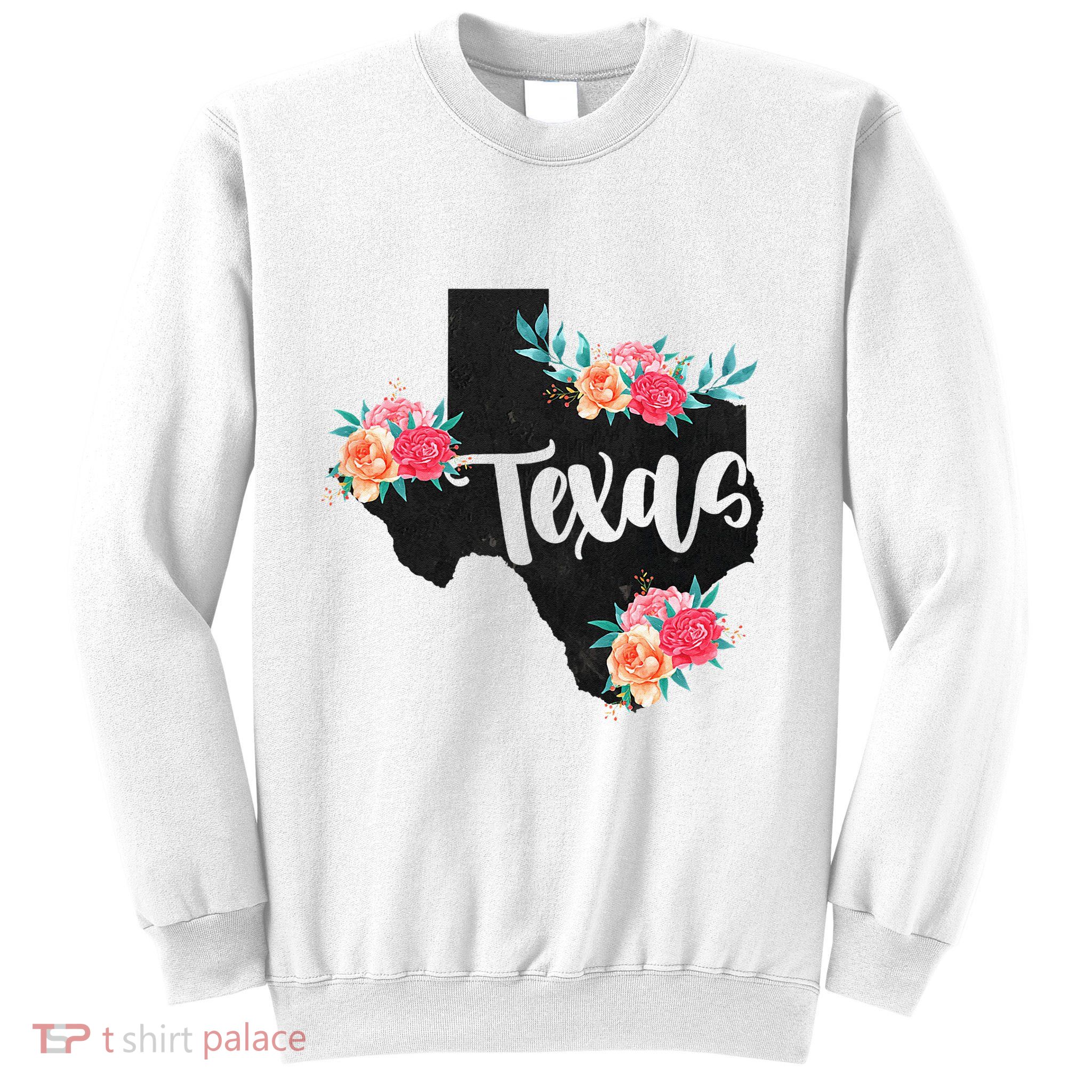 Vintage Texas Home State Map Pride Flowers Retro Rodeo Sweatshirt