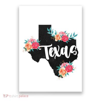 Vintage Texas Home State Map Pride Flowers Retro Rodeo Poster