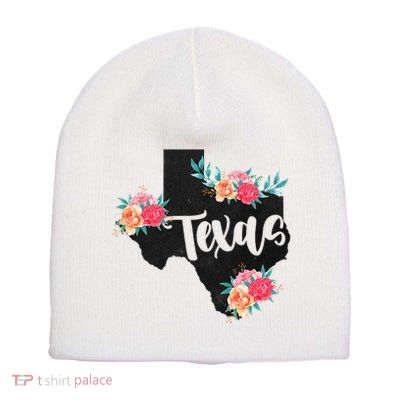 Vintage Texas Home State Map Pride Flowers Retro Rodeo Short Acrylic Beanie