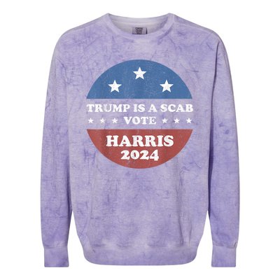 Vintage Trump Is A Scab Vote Harris 2024 Colorblast Crewneck Sweatshirt