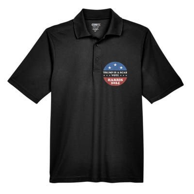 Vintage Trump Is A Scab Vote Harris 2024 Men's Origin Performance Pique Polo