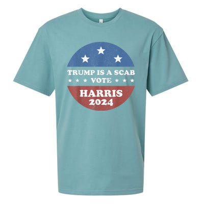 Vintage Trump Is A Scab Vote Harris 2024 Sueded Cloud Jersey T-Shirt