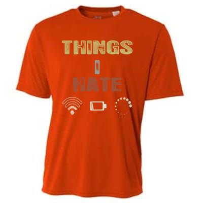 Vintage Things I Hate Gamer Great Gift Funny Gift Pc Video Game Streamer Gift Cooling Performance Crew T-Shirt