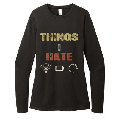 Vintage Things I Hate Gamer Great Gift Funny Gift Pc Video Game Streamer Gift Womens CVC Long Sleeve Shirt