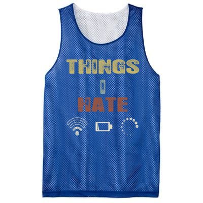 Vintage Things I Hate Gamer Great Gift Funny Gift Pc Video Game Streamer Gift Mesh Reversible Basketball Jersey Tank