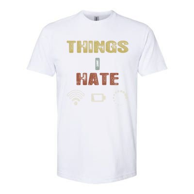 Vintage Things I Hate Gamer Great Gift Funny Gift Pc Video Game Streamer Gift Softstyle CVC T-Shirt