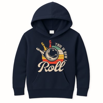 Vintage This Is How I Roll Bowling Players Tee Bowler Kids Hoodie